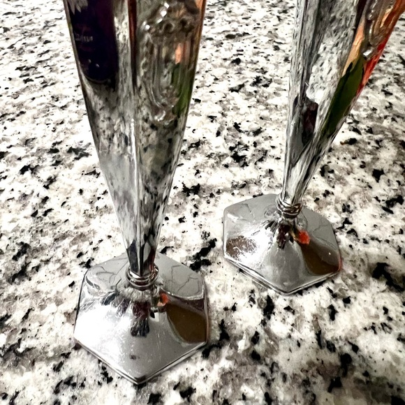 Weidlich Bros Mfg Co Silver Plate Salt & Pepper Shakers Set Antique Vintage Deco - Picture 7 of 7